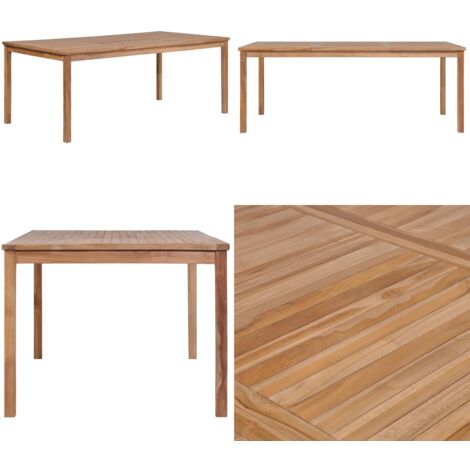 Mesa de jardín de madera maciza de teca 200x100x77 cm - Mesa de madera - Madera de teca