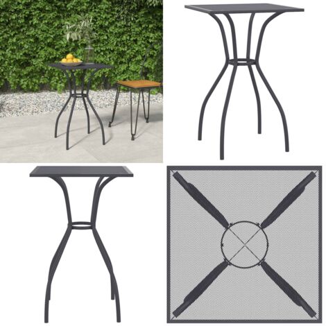 Mesa de jardín de malla de acero gris antracita 50x50x72 cm - Malla - Acero