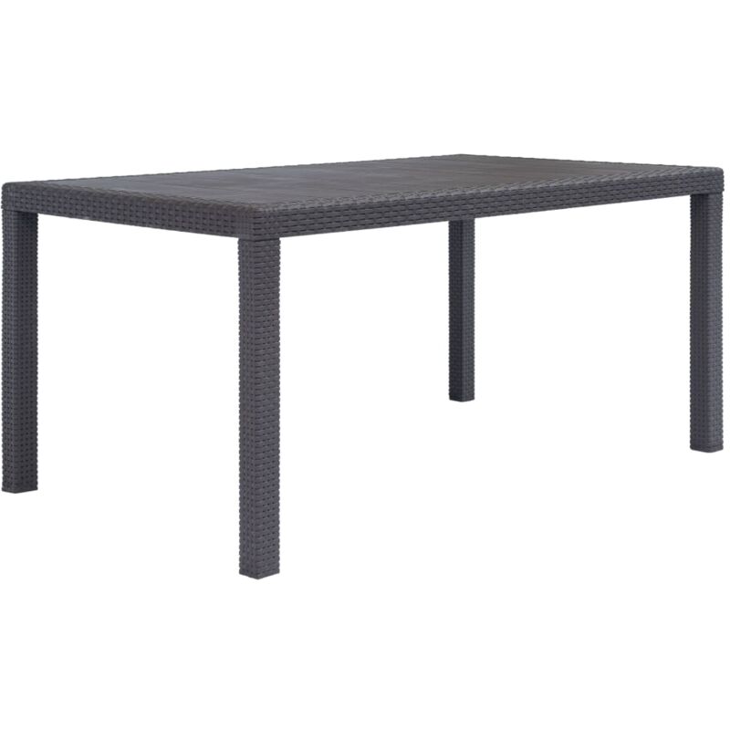 

vidaXL Mesa de Jardín Plástico Aspecto Ratán Marrón 150x90x72 cm - Marrón