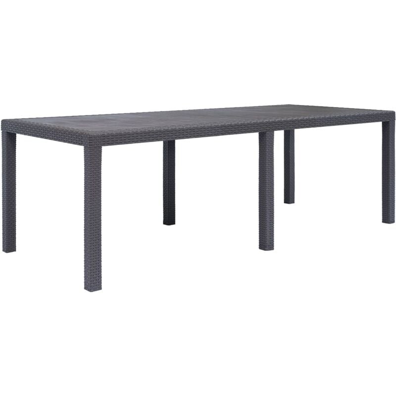 

vidaXL Mesa de Jardín Plástico Aspecto Ratán Marrón 220x90x72 cm - Marrón