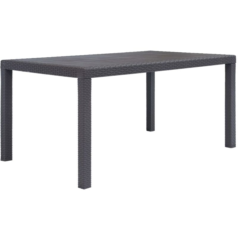 

Mesa de jardín de plástico aspecto ratán marrón 150x90x72 cm
