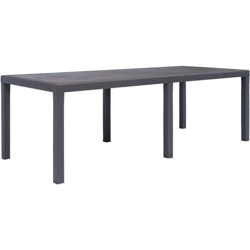 

Mesa de jardín de plástico aspecto ratán marrón 220x90x72 cm