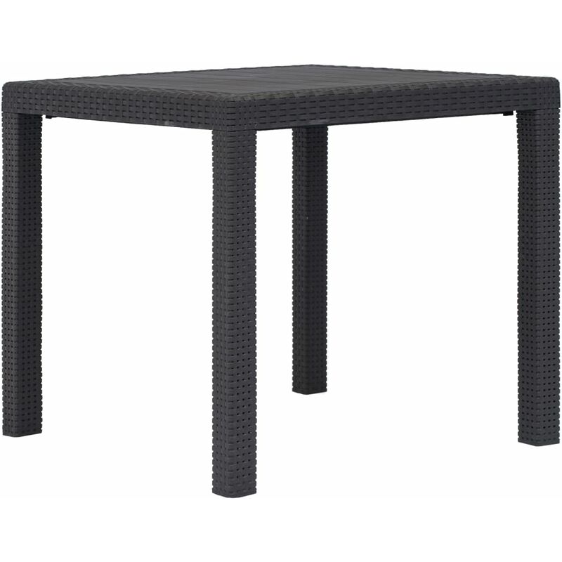 

Mesa de jardín de plástico aspecto ratán marrón 79x79x72 cm