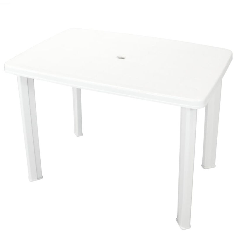 

Mesa de jardin de plastico blanca 101x68x72 cm