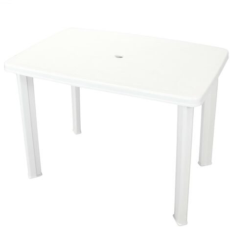 Mesa de jardín de plástico blanca 101x68x72 cm vidaXL