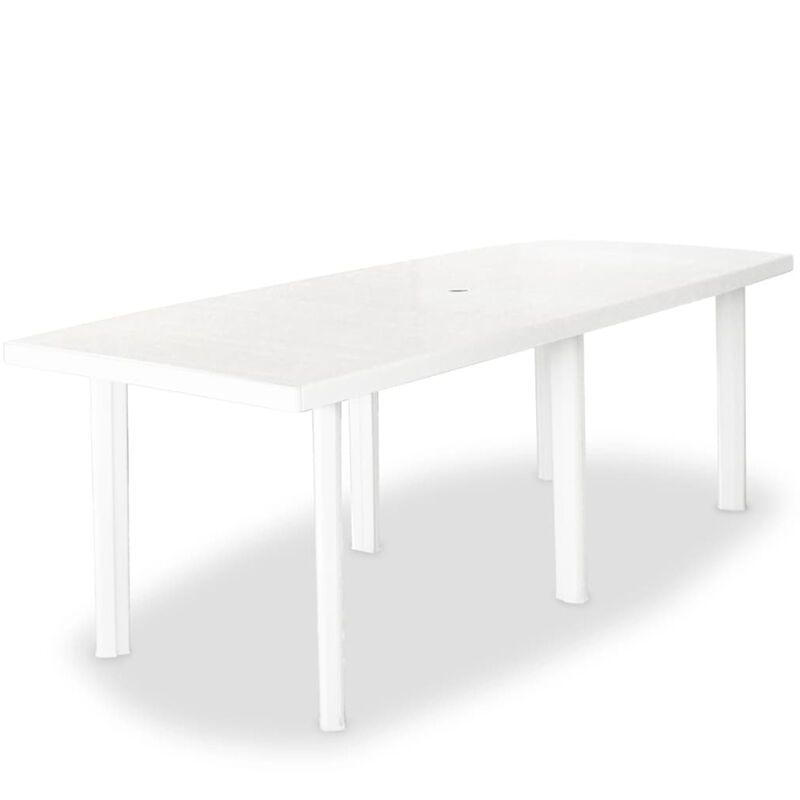 

Mesa de jardin de plastico blanca 210x96x72 cm