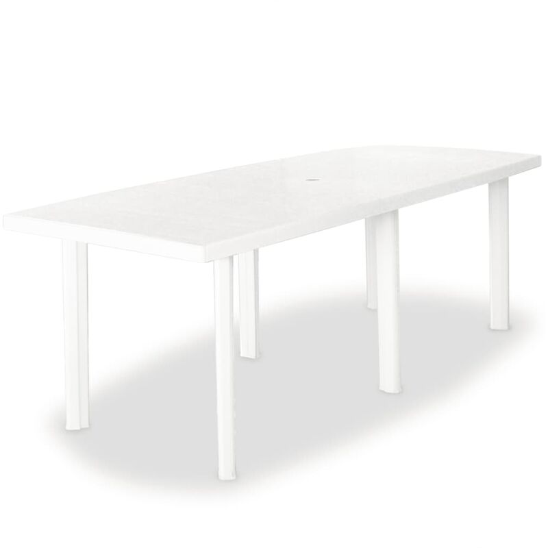 

Mesa de jardín de plástico blanca 210x96x72 cm