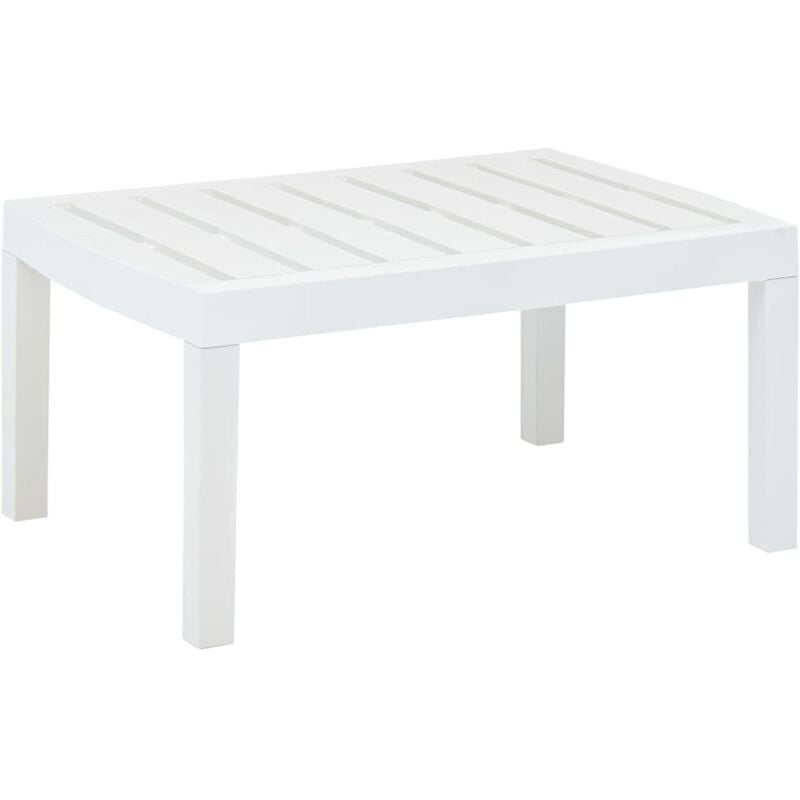 

vidaXL Mesa de Jardín de Plástico 78x55x38 cm Blanco - Blanco