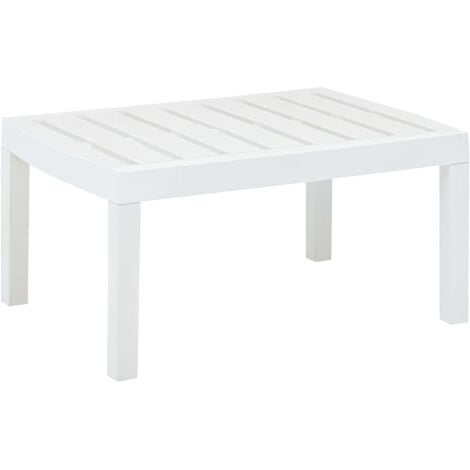 Mesa de jardín de plástico blanco 78x55x38 cm vidaXL