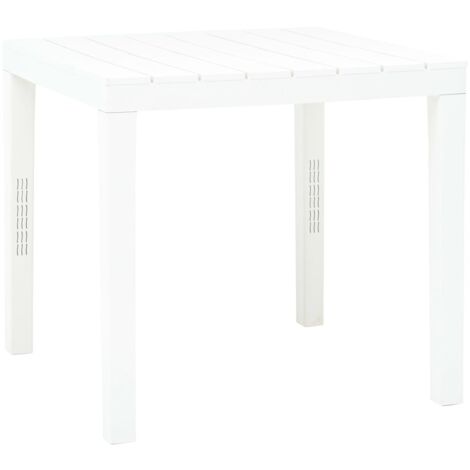 Mesa de jardín de plástico blanco 78x78x72 cm vidaXL