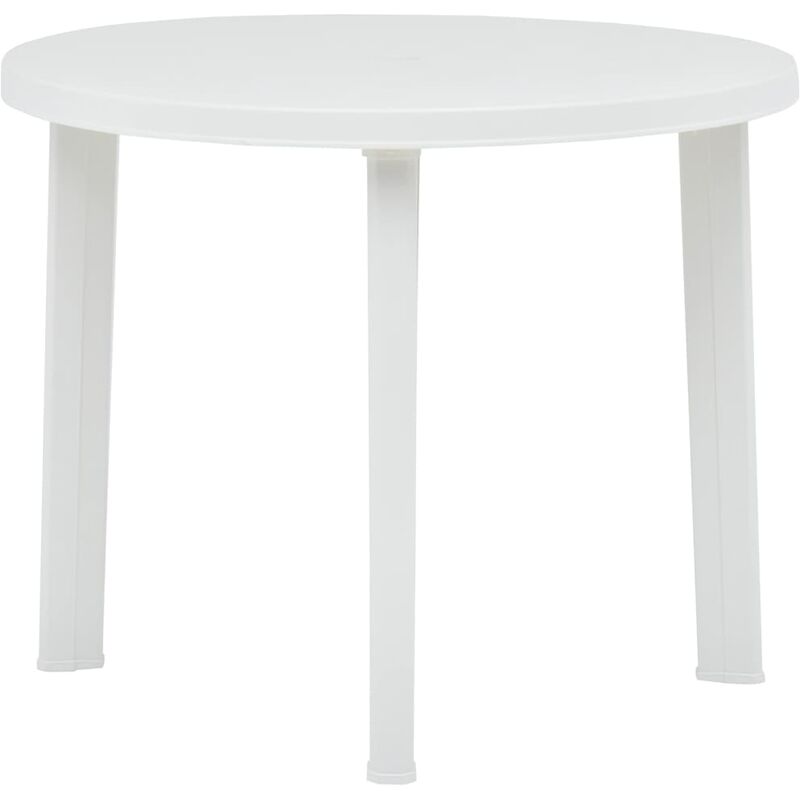 

vidaXL Mesa de Jardín de Plástico 89 cm Blanco - Blanco