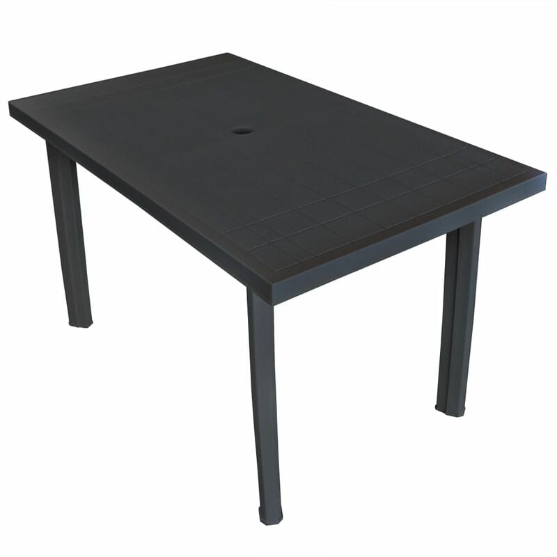 

Mesa de jardín de plástico gris antracita 126x76x72 cm