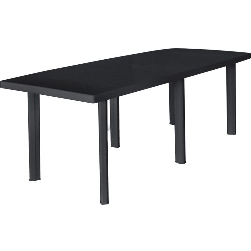 

vidaXL Mesa de jardín de plástico gris antracita 216x90x72 cm - Antracita