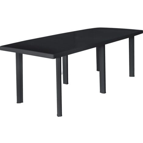 Mesa de jardín de plástico gris antracita 216x90x72 cm vidaXL - Antracita