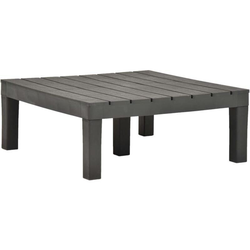 

Mesa de jardin de plastico gris antracita 78x78x31 cm