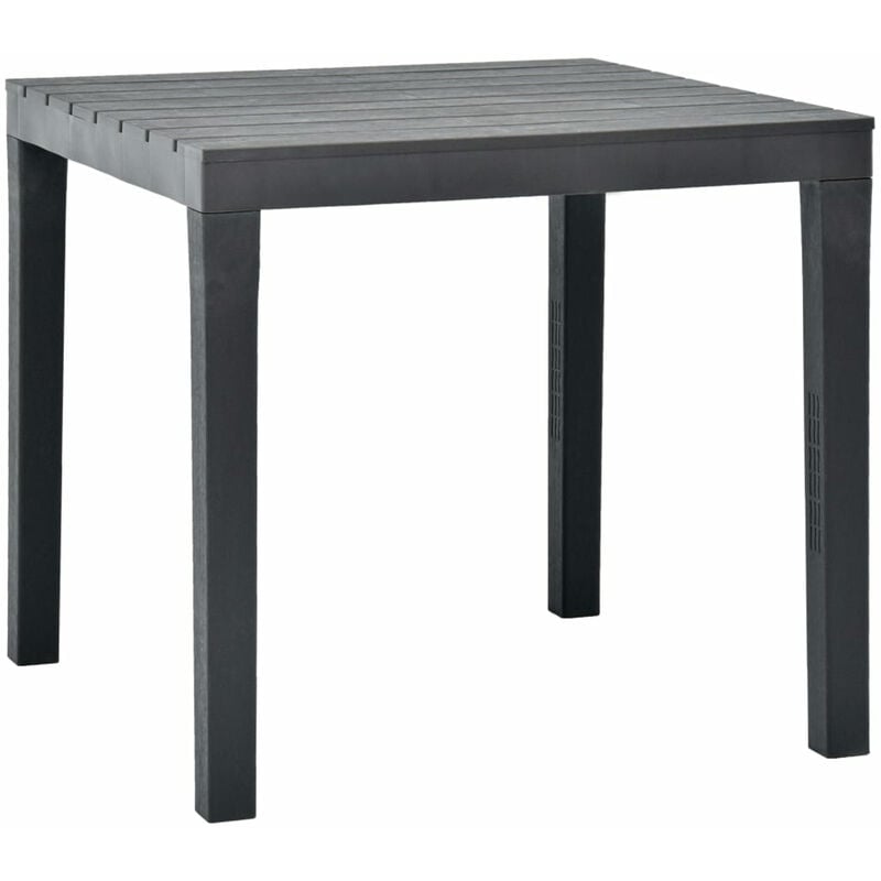 

Mesa de jardin de plastico gris antracita 78x78x72 cm