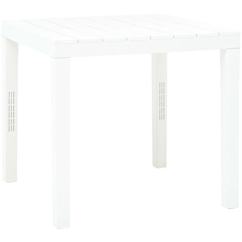 

vidaXL Mesa de Jardín de Plástico 78x78x72 cm Blanco - Blanco