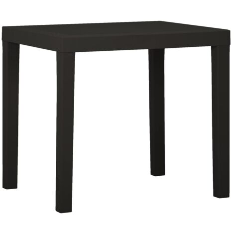 Mesa de jardín de plástico gris antracita 79x65x72 cm vidaXL