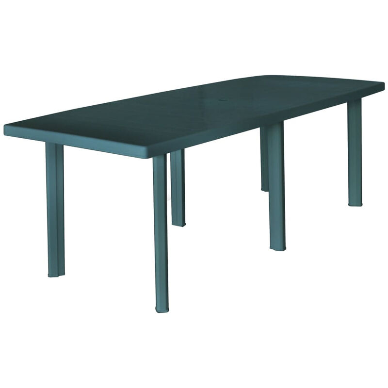 

Mesa de jardin de plastico verde 210x96x72 cm