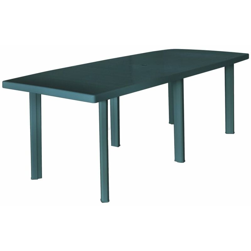 

Mesa de jardín de plástico verde 210x96x72 cm