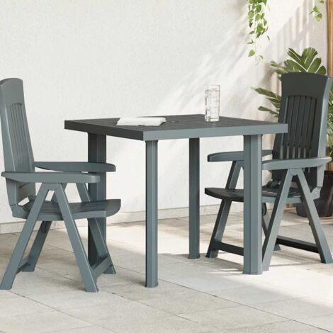 Mesa de jardín de plástico verde 80x75x72 cm