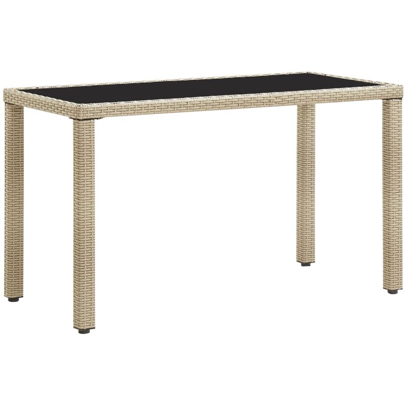 

Mesa de jardín de ratán sintético beige 123x60x74 cm