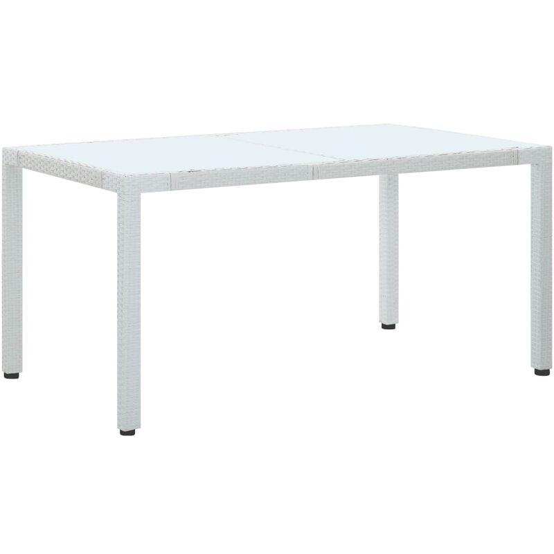 

vidaXL Mesa de jardín de ratán sintético blanco 150x90x75 cm - Blanco