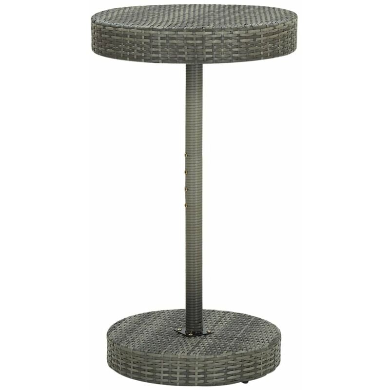 

Mesa de jardin de ratan sintetico gris 60,5x106 cm