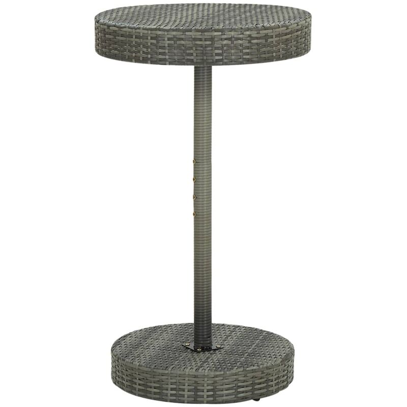

Mesa de jardín de ratán sintético gris 60,5x106 cm