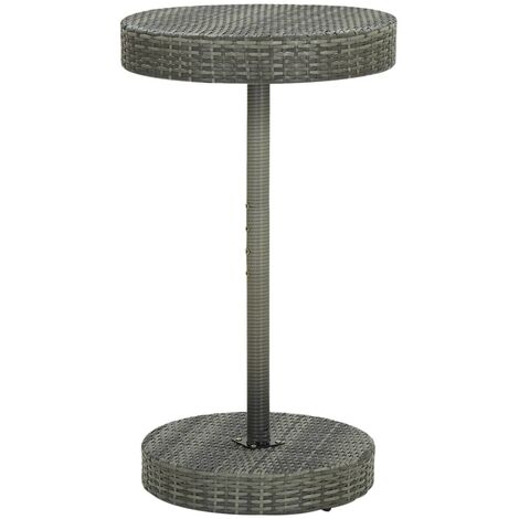 Mesa de jardín de ratán sintético gris 60,5x106 cm vidaXL