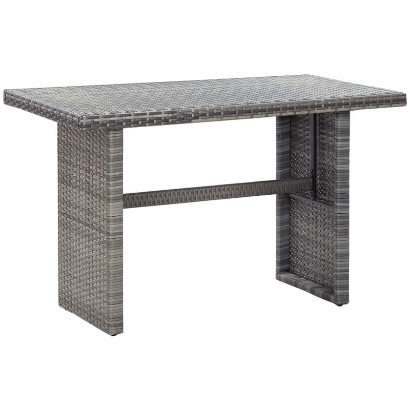 

Mesa de jardín de ratán sintético gris antracita 110x60x67 cm