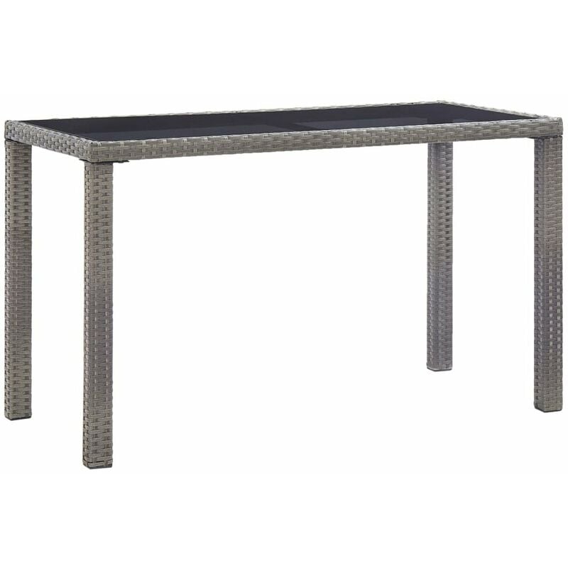 

Mesa de jardin de ratan sintetico gris antracita 123x60x74 cm