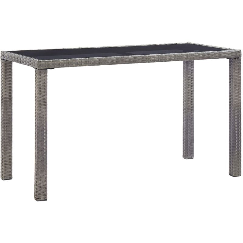 

Mesa de jardín de ratán sintético gris antracita 123x60x74 cm