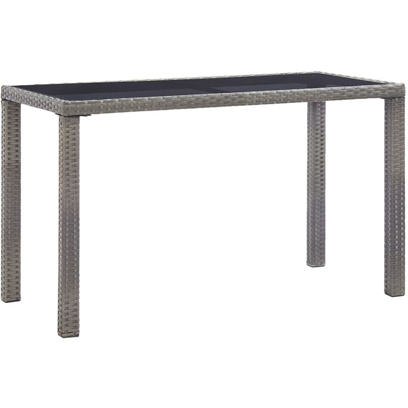 

vidaXL Mesa de jardín de ratán sintético gris antracita 123x60x74 cm - Antracita