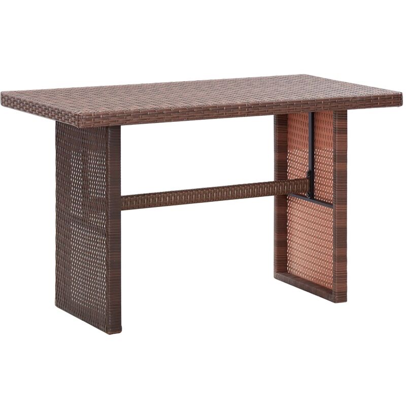 

Mesa de jardin de ratan sintetico marron 110x60x67 cm