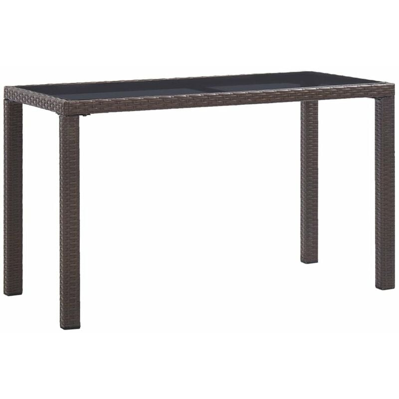 

Mesa de jardin de ratan sintetico marron 123x60x74 cm