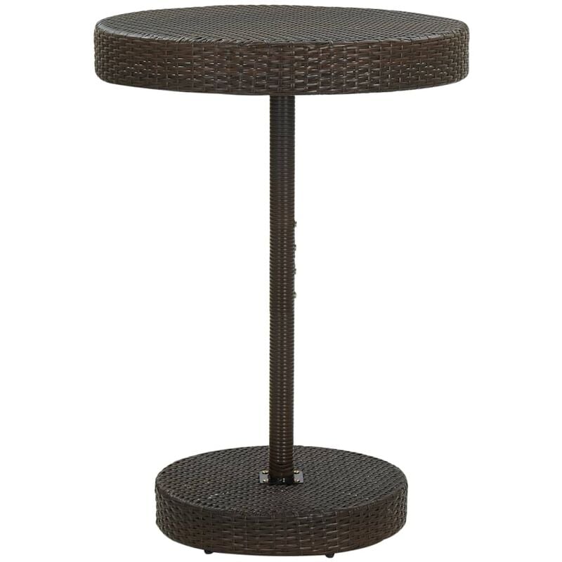 

Mesa de jardín de ratán sintético marrón 75,5x106 cm