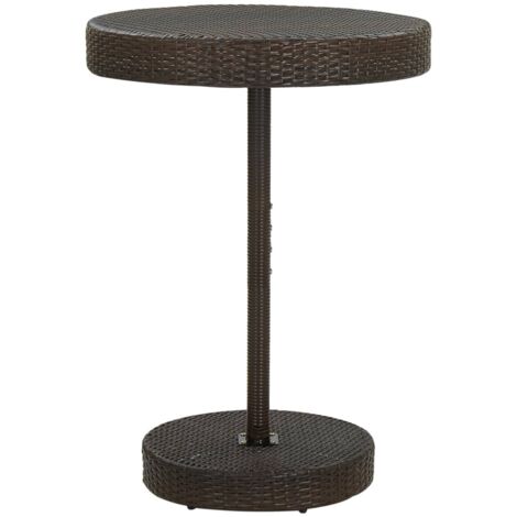 Mesa de jardín de ratán sintético marrón 75,5x106 cm