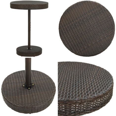 Mesa de jardín de ratán sintético marrón 75,5x106 cm - Ratán sintético - Mesa de exterior