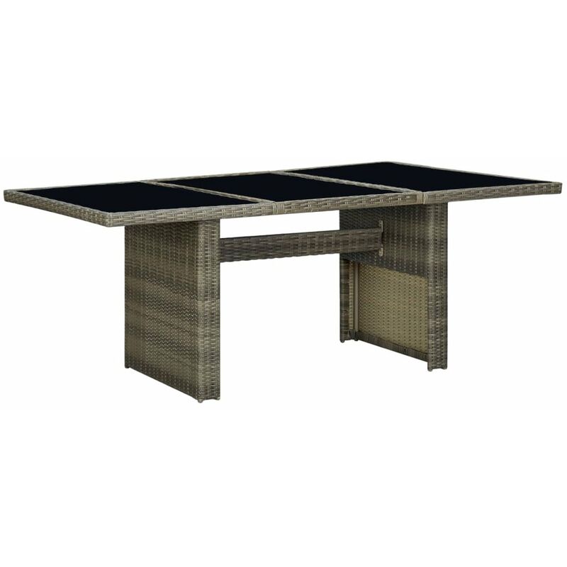 

Mesa de jardin de ratan sintetico marron y vidrio templado