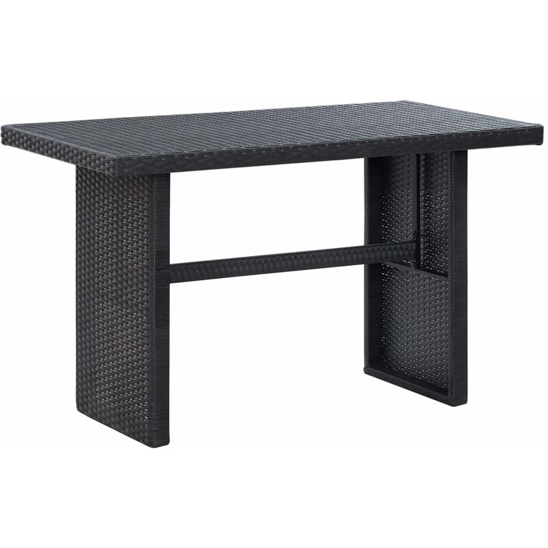 

Mesa de jardín de ratán sintético negro 110x60x67 cm
