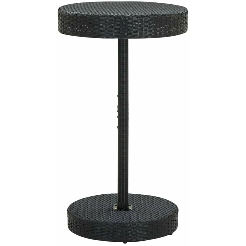 

Mesa de jardin de ratan sintetico negro 60,5x106 cm