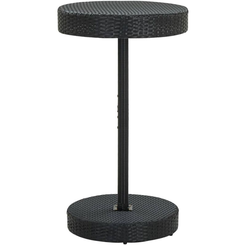 

Mesa de jardín de ratán sintético negro 60,5x106 cm
