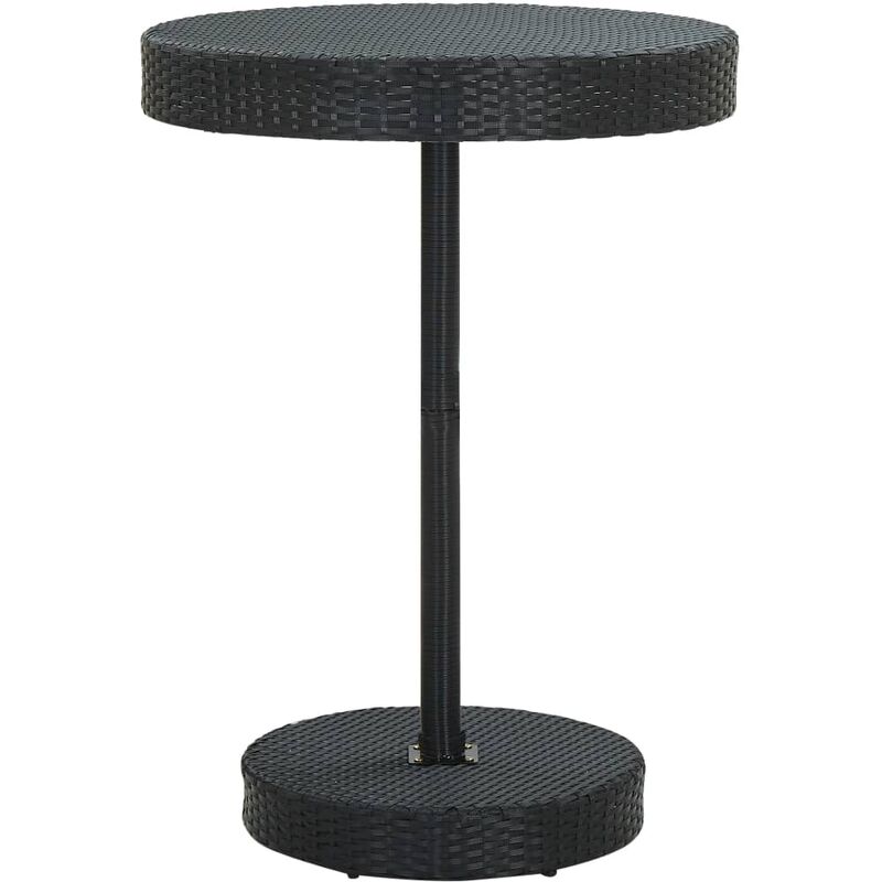 

Mesa de jardín de ratán sintético negro 75,5x106 cm