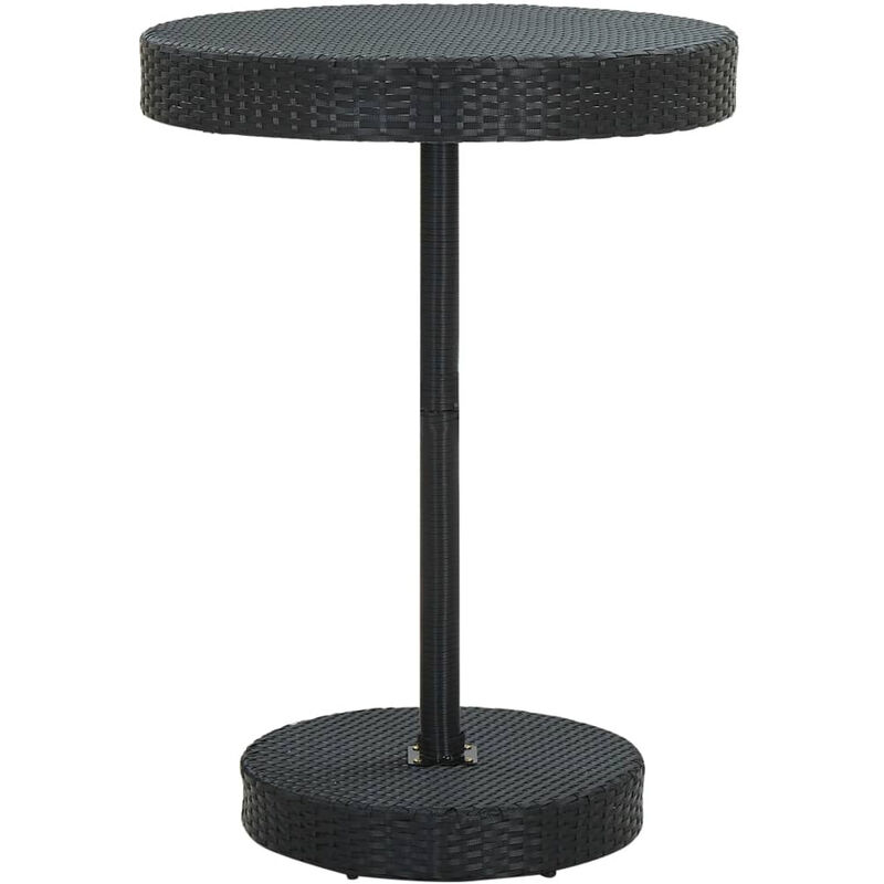 

Mesa de jardin de ratan sintetico negro 75,5x106 cm