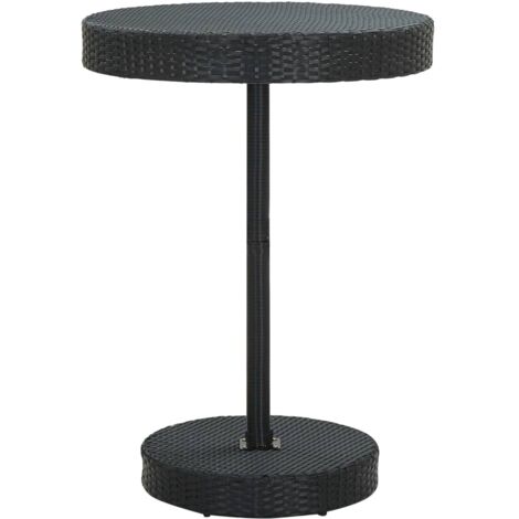 Mesa de jardín de ratán sintético negro 75,5x106 cm