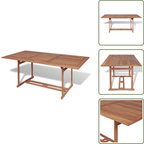 Mesa de jardín de teca - vidaXL Mesa de jardín de madera de teca maciza 180x90x75 cm - Mesa de jardín maciza