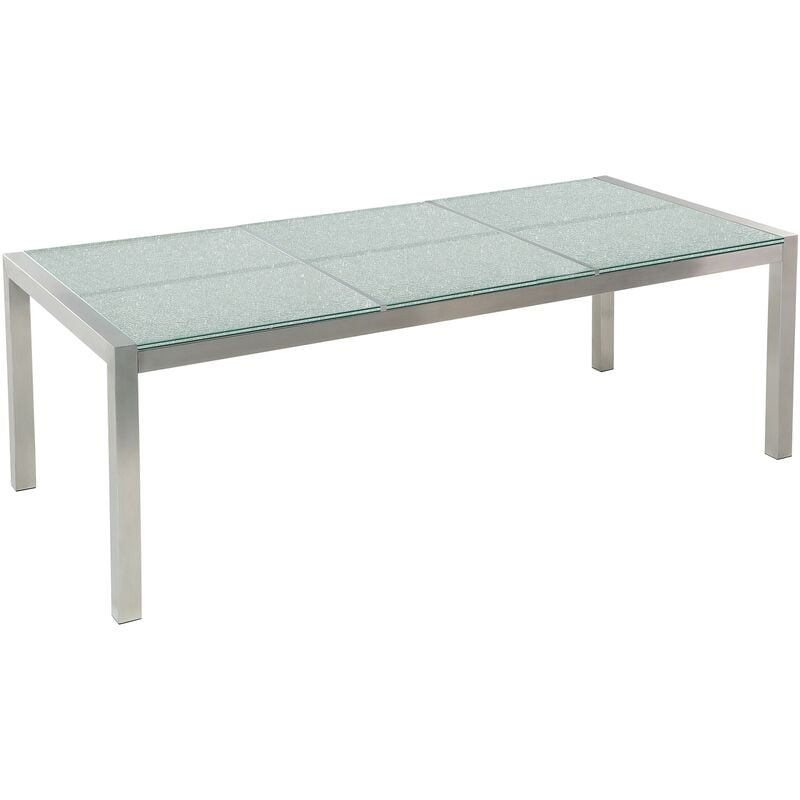 

Mesa de jardín en vidrio templado 180x90 cm tablero dividido GROSSETO