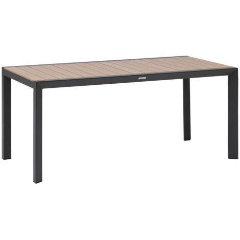 Mesa de jardín Evasion efecto madera miel y grafito 6 plazas aluminio lates - Hespéride
