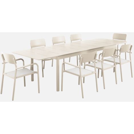 Mesa de jardín extensible de aluminio 8 sillas